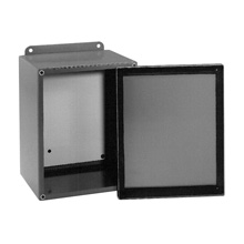 B-Line Wallmount Enclosure; 10" x 8" x 4"; Carbon Steel; Solid Cover; Screw Connection; NEMA 12; 13