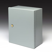 B-Line Wallmount Enclosure; 20" x 16" x 6"; Carbon Steel; Solid Cover; Hinge Connection; NEMA 1