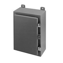 B-Line Wallmount Enclosure; 20" x 20" x 8"; Carbon Steel; Solid Cover; Hinge Connection; NEMA 12; 13
