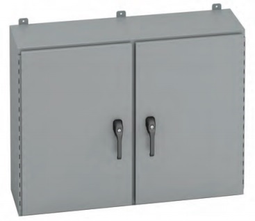 B-Line Wallmount Enclosure; 30" x 42" x 10"; Carbon Steel; 2 Door; Hinge Connection; NEMA 4