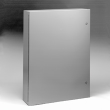 B-Line Wallmount Enclosure; 42" x 36" x 13"; Carbon Steel; Solid Cover; Hinge Connection; NEMA 1