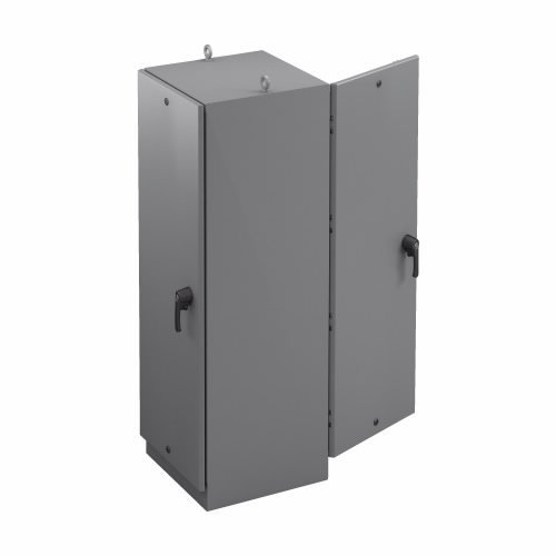 B-Line by Eaton Freestanding Dual Access Enclosure; 72" x 24" x 36"; Carbon Steel; Solid Door; Hinge Connection; NEMA 4