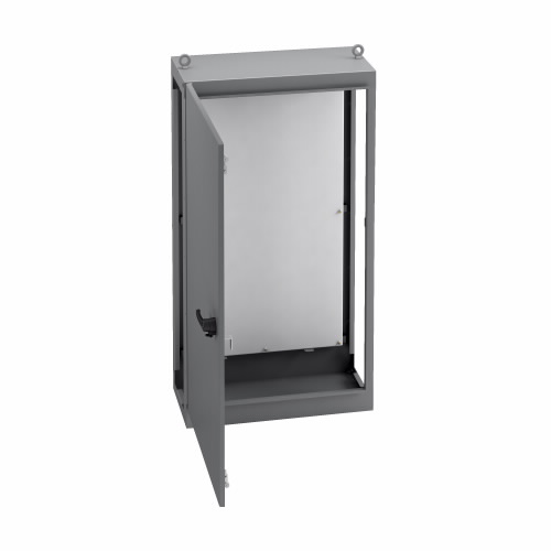 B-Line by Eaton Freestanding Enclosure; 84" x 38.75" x 24"; Carbon Steel; Solid Door; Hinge Connection; NEMA 12