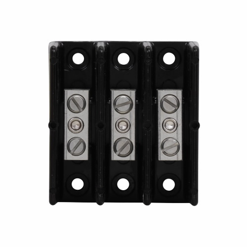 Bussmann by Eaton Power Distribution Block; 115A; 600VAC; 3-Pole; Box Terminals; 1/1 Line/Load Terminal Openings; Panel Mount
