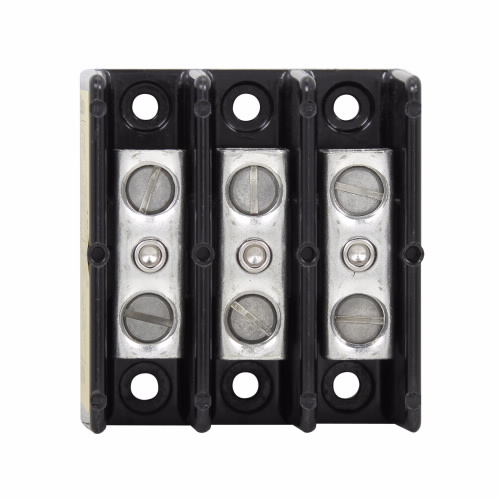 Bussmann by Eaton Power Distribution Block; 150A; 600VAC; 3-Pole; Box Terminals; 1/1 Line/Load Terminal Openings; Panel Mount
