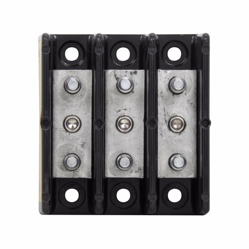 Bussmann by Eaton Power Distribution Block; 150A; 600VAC; 3-Pole; Stud Terminals; 1/1 Line/Load Terminal Openings; Panel Mount