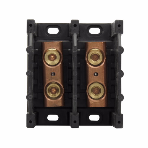 Bussmann by Eaton Power Distribution Block; 255A; 600VAC; 2-Pole; Box Terminals; 1/1 Line/Load Terminal Openings; Panel Mount