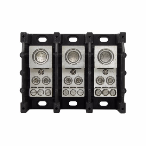 Bussmann by Eaton Power Distribution Block; 380A; 600VAC; 3-Pole; Box Terminals; 1/5 Line/Load Terminal Openings; Panel Mount