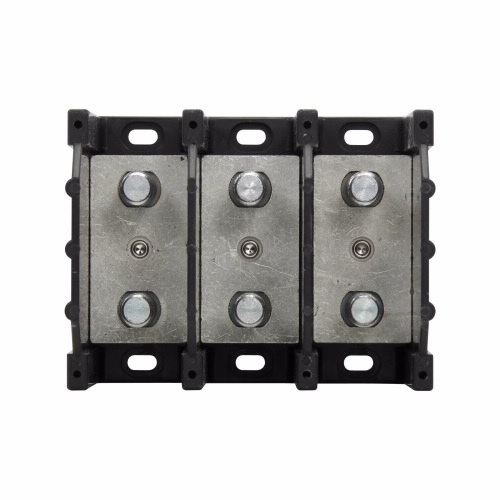 Bussmann by Eaton Power Distribution Block; 400A; 600VAC; 3-Pole; Stud Terminals; 1/1 Line/Load Terminal Openings; Panel Mount