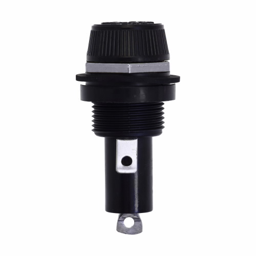 Bussmann by Eaton Midget Thru-Panel Fuse Holder; 30A; 600VAC; 1-Pole; 1/4" Quick-Connect/Solder Connection; Bayonet Knob Cap