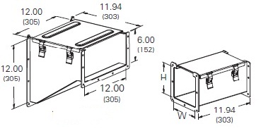 Cooper/B-Line NEMA 12 Wireway; Adapter - Square D; 12" x 12"; Gray ANSI 61; Hinge Cover