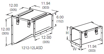 Cooper/B-Line NEMA 12 Wireway; Adapter - Hammond; 6" x 12"; Gray ANSI 61; Hinge Cover