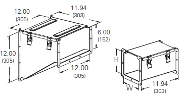 Cooper/B-Line NEMA 12 Wireway; Adapter - Hoffman/Wiegmann; 6" x 12"; Gray ANSI 61; Hinge Cover