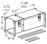 Cooper/B-Line NEMA 12 Wireway; Cross; 6" x 12"; Gray ANSI 61; Hinge Cover