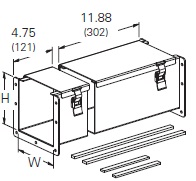 Cooper/B-Line NEMA 12 Wireway; Cut-Off Fitting; 6" x 12"; Gray ANSI 61; Hinge Cover