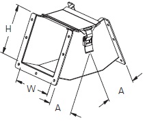 Cooper/B-Line NEMA 12 Wireway; 45° Elbow; 6" x 12"; Gray ANSI 61; Hinge Cover; Inside Opening