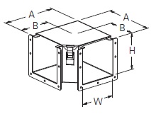Cooper/B-Line NEMA 12 Wireway; 90° Elbow; 6" x 12"; Gray ANSI 61; Hinge Cover; Top Opening