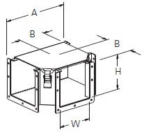 Cooper/B-Line NEMA 12 Wireway; Tee; 6" x 12"; Gray ANSI 61; Hinge Cover; Top Opening
