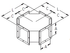 Cooper/B-Line NEMA 12 Wireway; Cross; 6" x 6"; 14" Length; Gray ANSI 61; Feed-Thru