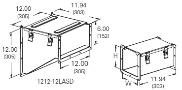 Cooper/B-Line NEMA 12 Wireway; Adapter - Square D; 6" x 6"; Gray ANSI 61; Hinge Cover