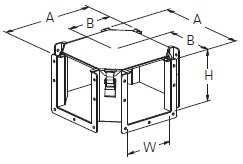 Cooper/B-Line NEMA 12 Wireway; Cross; 6" x 6"; Gray ANSI 61; Hinge Cover