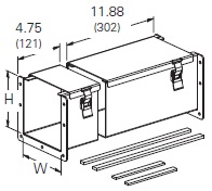 Cooper/B-Line NEMA 12 Wireway; Cut-Off Fitting; 6" x 6"; Gray ANSI 61; Hinge Cover