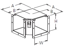 Cooper/B-Line NEMA 12 Wireway; 90° Elbow; 6" x 6"; Gray ANSI 61; Hinge Cover; Top Opening