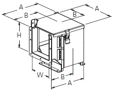 Cooper/B-Line NEMA 12 Wireway; 90° Elbow; 6" x 6"; Gray ANSI 61; Hinge Cover; Outside/Top Opening
