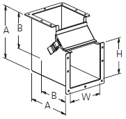 Cooper/B-Line NEMA 12 Wireway; 90° Elbow; 6" x 6"; Gray ANSI 61; Hinge Cover; Inside Opening