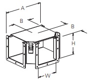 Cooper/B-Line NEMA 12 Wireway; Tee; 8" x 8"; Gray ANSI 61; Hinge Cover; Top Opening