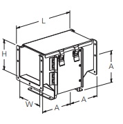 Cooper/B-Line NEMA 12 Wireway; Tee; 8" x 8"; Gray ANSI 61; Hinge Cover; Outside Opening