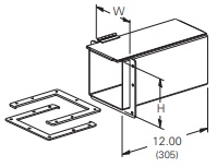 Cooper/B-Line NEMA 12 Wireway; Telescopic Fitting; 8" x 8"; 1" - 7" Length; Gray ANSI 61; Hinge Cover