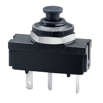 E-T-A Thermal Circuit Breaker; 1-Pole; 6.3A; 250VAC/50VDC; Push Button; PCB Terminal; UL 1077