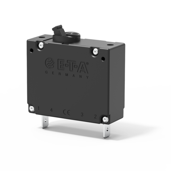 E-T-A Magnetic Circuit Breaker; 2-Pole; 2A; 250VAC/80VDC; Toggle; Quick Connect Blade Terminal; UL 1077