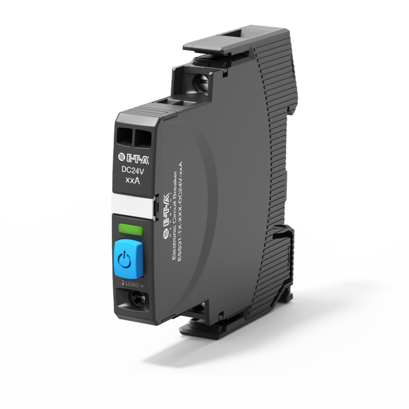 E-T-A Electronic Circuit Breaker; 1-Channel; 0.5A; 24VDC; Push Button; Screw Terminal