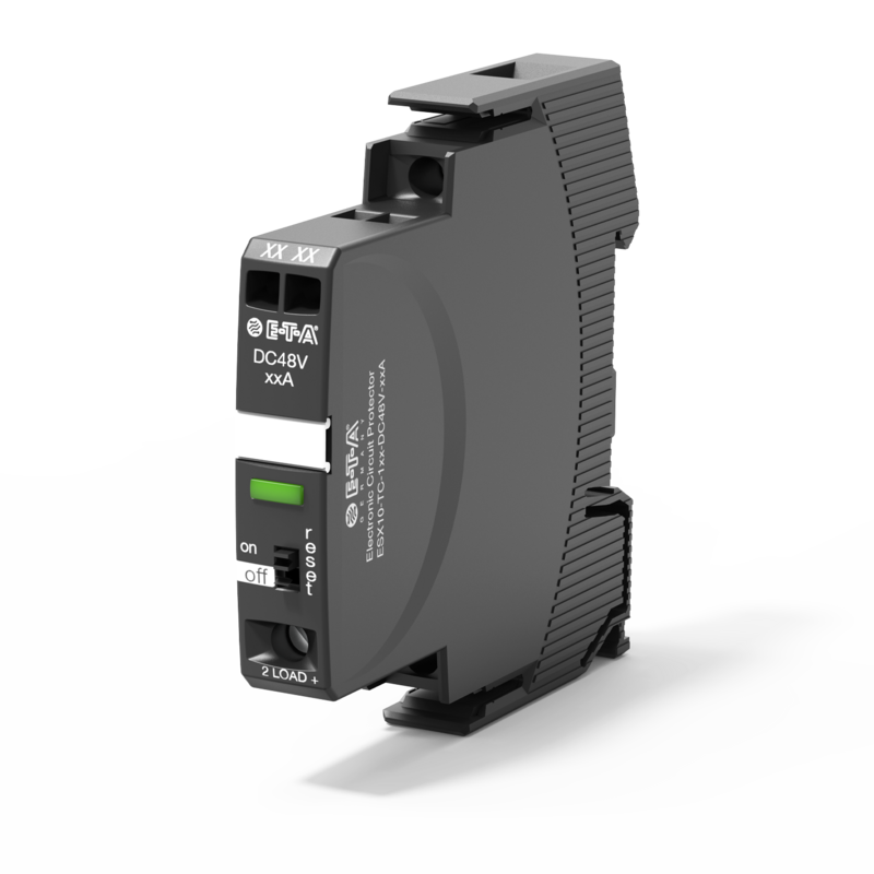 E-T-A Electronic Circuit Breaker; 1-Channel; 2A; 48VDC; Toggle; Screw Terminal