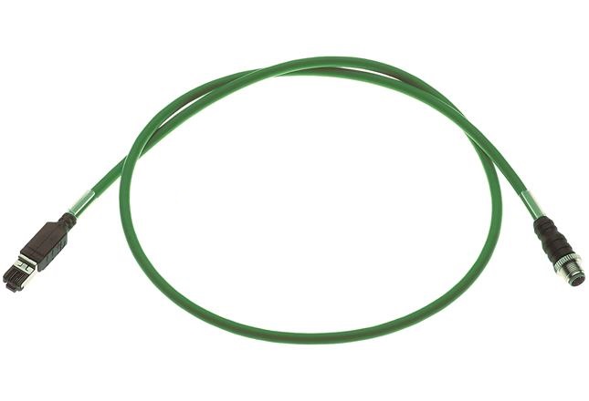 Harting PROFINET Cordset; M12 to RJ45; Male Straight to Male Straight; 4-Pin; 4 x 22AWG; Shielded; 3m PUR Cable