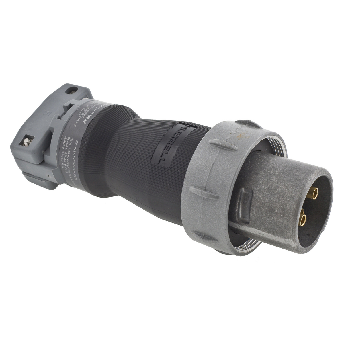 Hubbell Wiring Device-Kellems Mechanical Interlock Insulgrip Plug; 30A; 600VAC; 2-Wire; 3-Pole