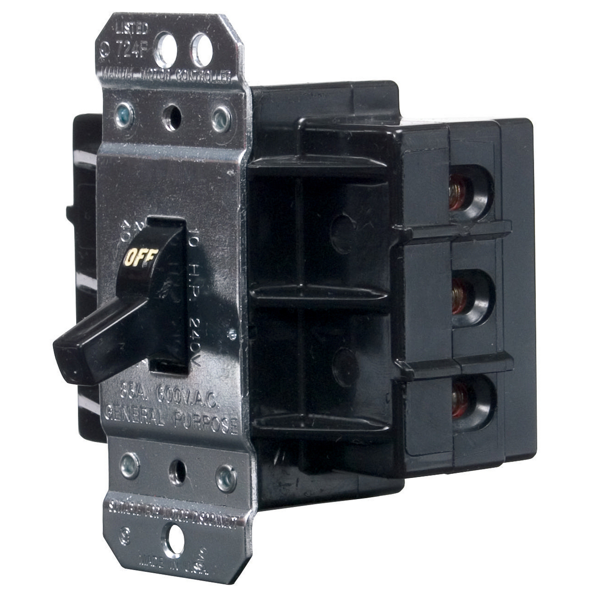Hubbell WDK Non-Fusible Disconnect Switch; 2-Pole; 85A; Toggle; Wall Switch; UL 508