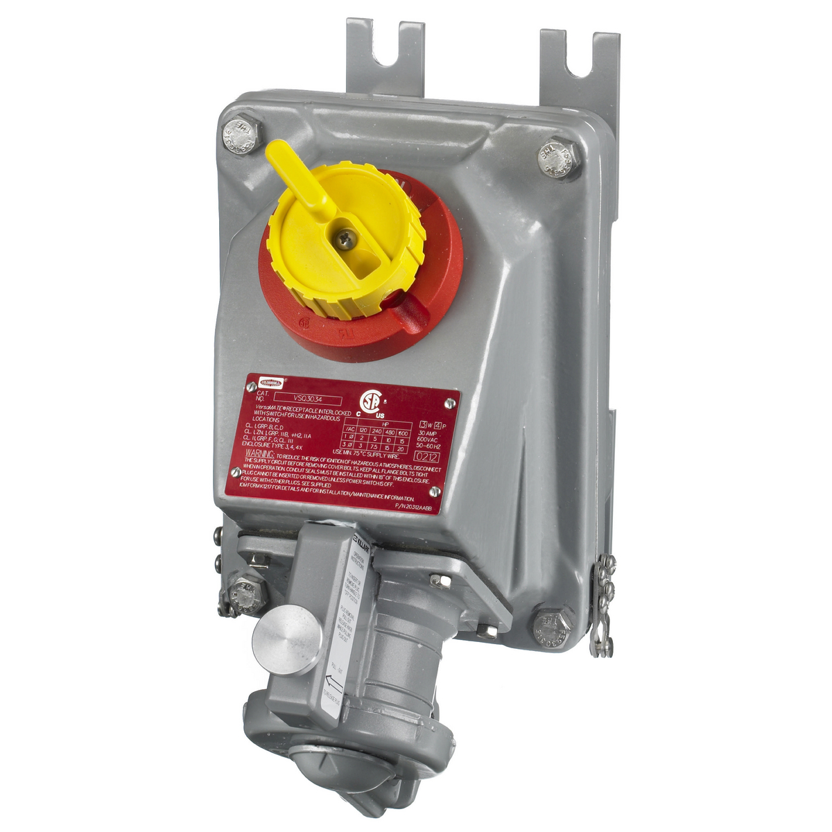 Hubbell Wiring Device-Kellems Mechanical Interlock Receptacle; 30A; 600VAC; 4-pole; 3-wire
