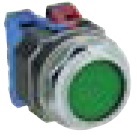 IDEC 30mm Pushbutton; Round; Yellow; 1NO; Momentary