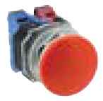 IDEC 30mm Pushbutton; Mushroom (40mm); Black; 1NC; Momentary