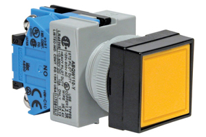 IDEC 22mm Pushbutton; Square; Black; 3NO; Momentary