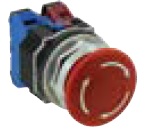 IDEC 30mm Pushbutton; Mushroom - 40mm; Red; 1NC; Turn-to-Reset