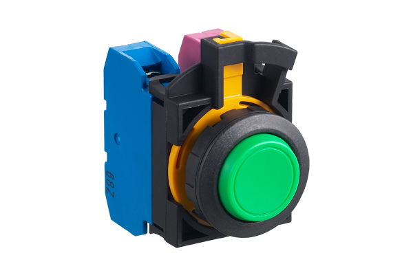 IDEC 22mm Pushbutton; Round; Black; 3NC; Momentary