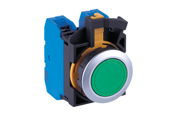 IDEC 22mm Pushbutton; Round; Black; 3NC; Momentary