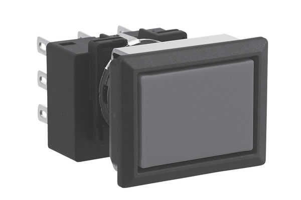 IDEC 18.2mm x 24.2mm Pushbutton; Rectangular; Green; DPDT; Maintained