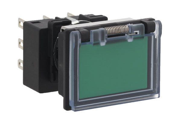 IDEC 18.2mm x 24.2mm Pushbutton; Rectangular; Black; DPDT; Momentary
