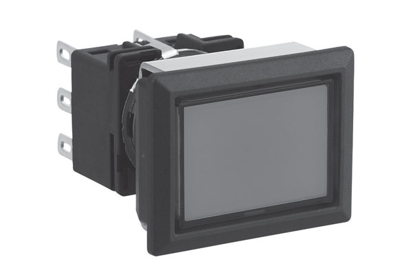 IDEC 18.2mm x 24.2mm Illuminated Pushbutton; Rectangular; Red; 24VAC/DC; SPDT; Momentary