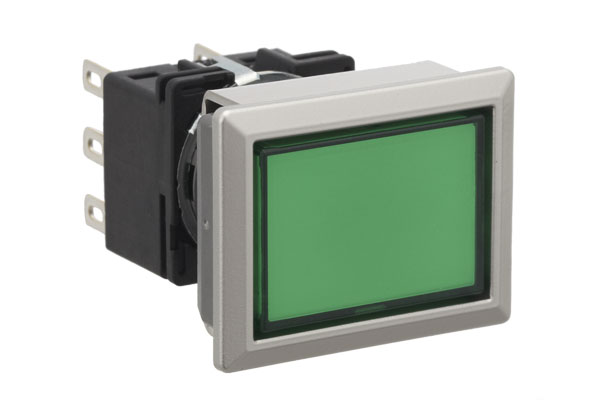 IDEC 18.2mm x 24.2mm Illuminated Pushbutton; Rectangular; White; 24VAC/DC; SPDT; Momentary